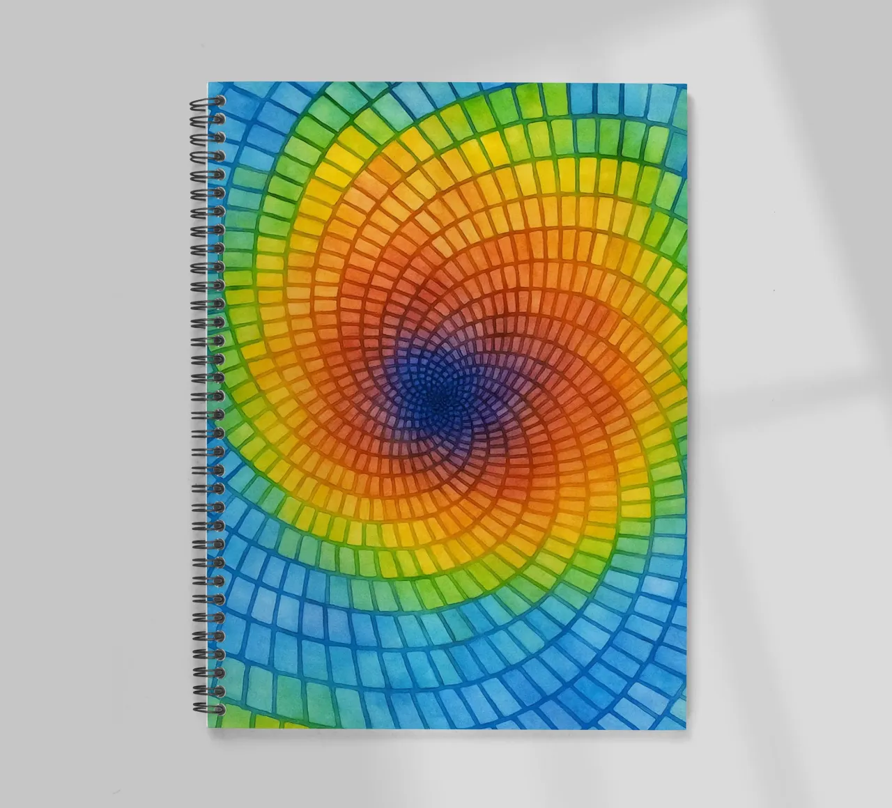woven holes abstract drawing ilustration spiral notebook by Permatax