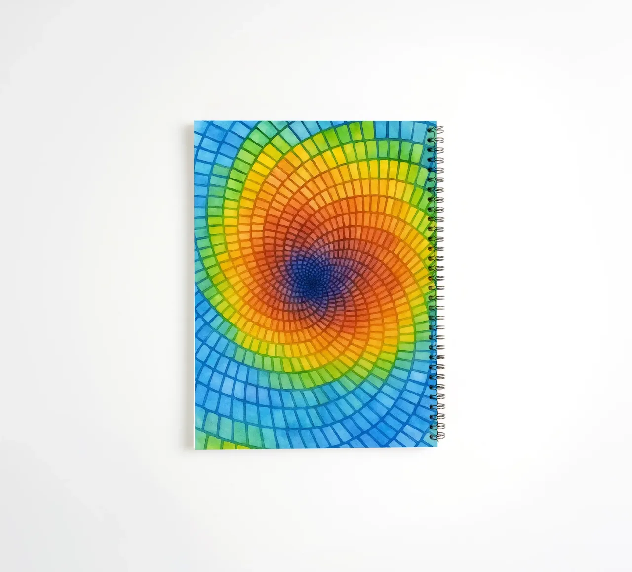 woven holes abstract drawing ilustration spiral notebook by Permatax