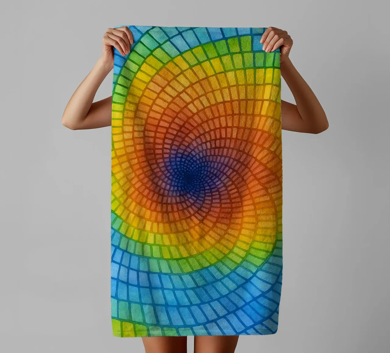 woven holes abstract drawing ilustration towel by Permatax