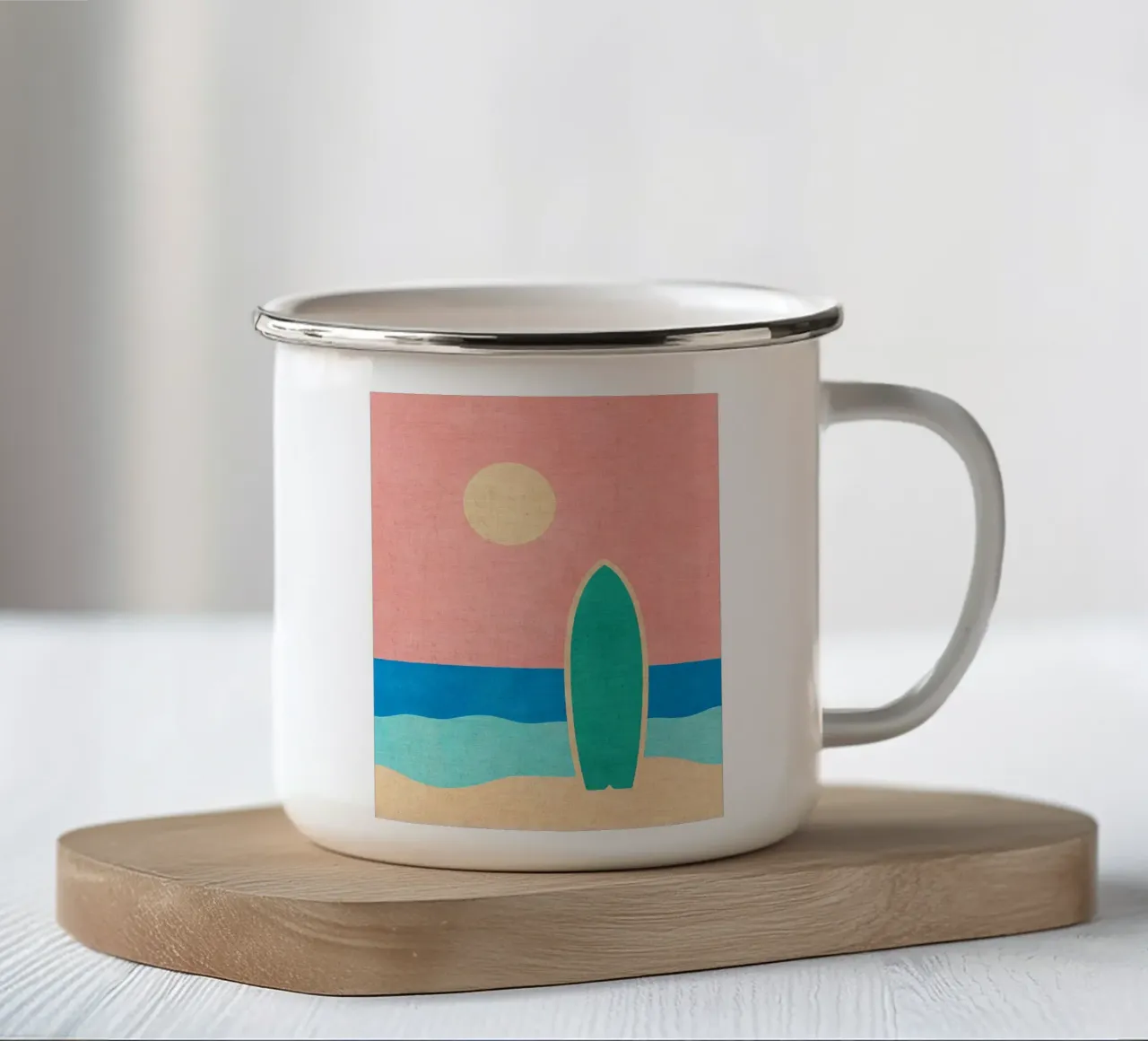 Giornata in spiaggia tazza in smalto da Matlock Studio