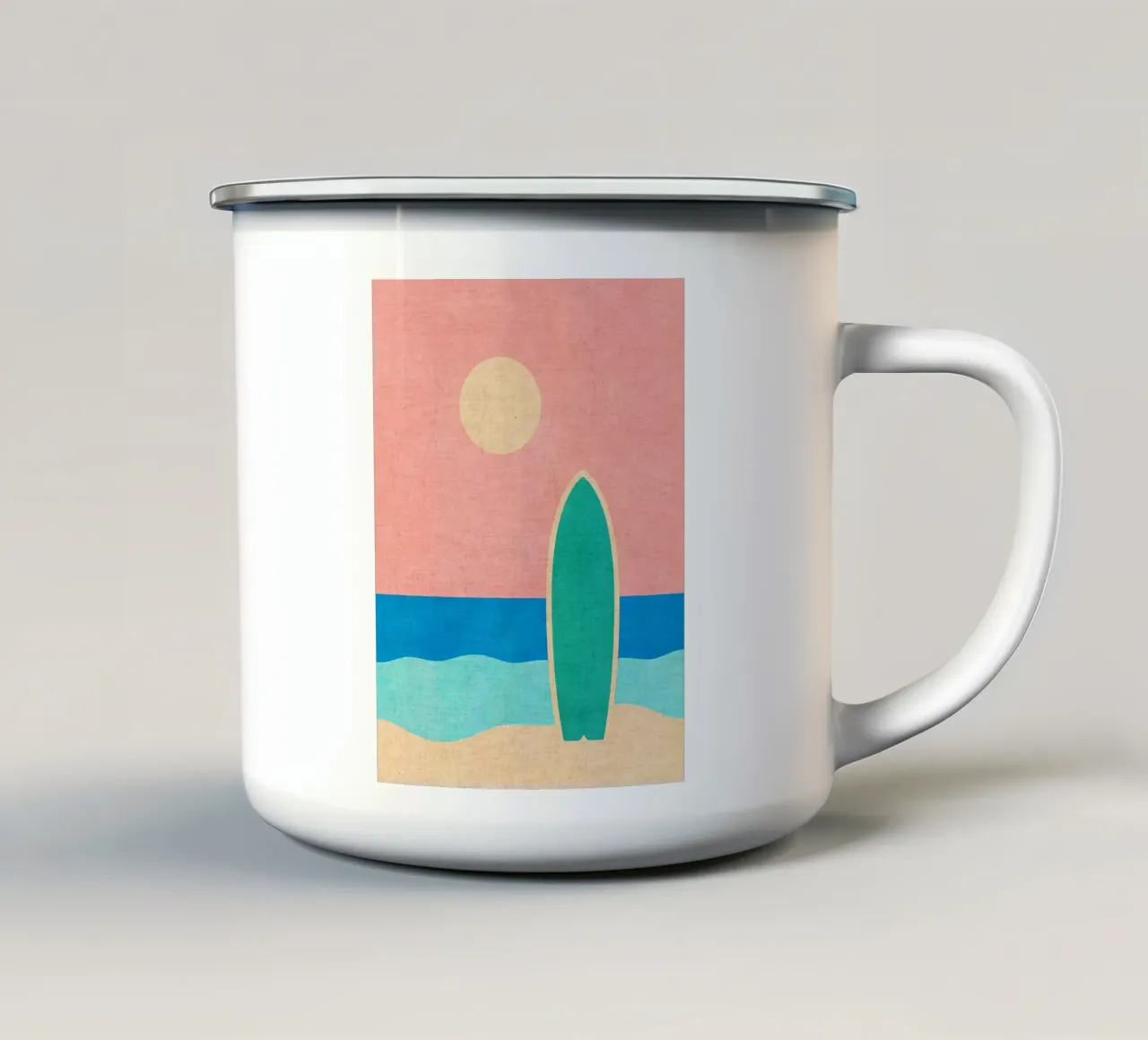 Giornata in spiaggia tazza in smalto da Matlock Studio