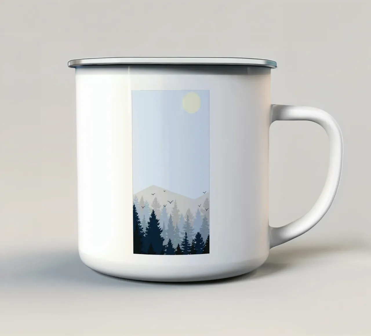 nature silhouette tazza in smalto da twillight
