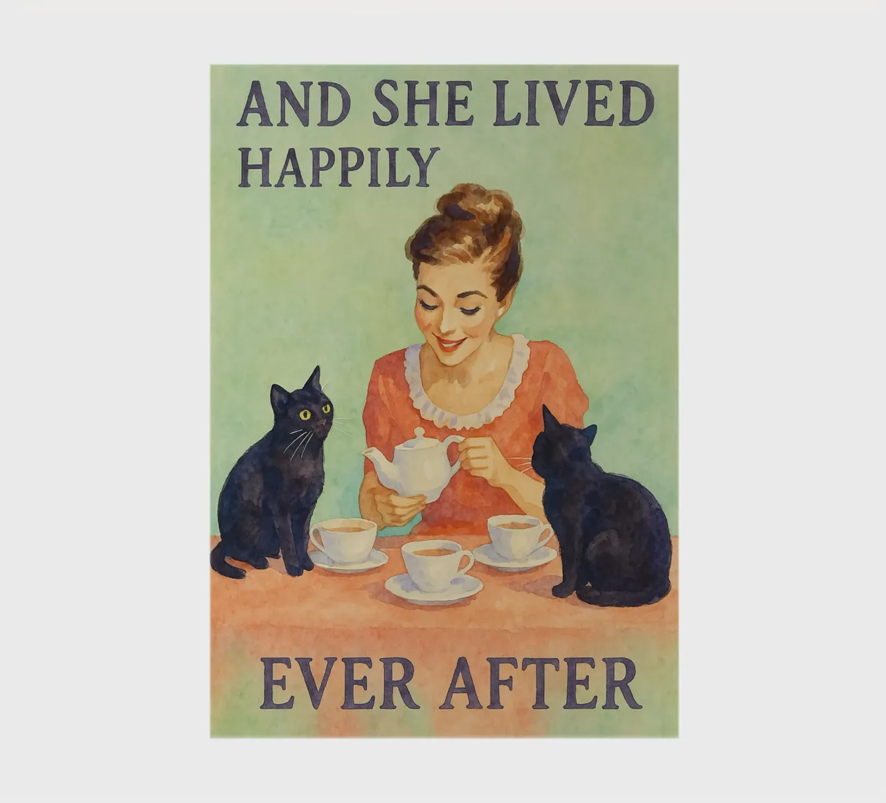 and she lived happily aver after cat drawing notebook by Botania