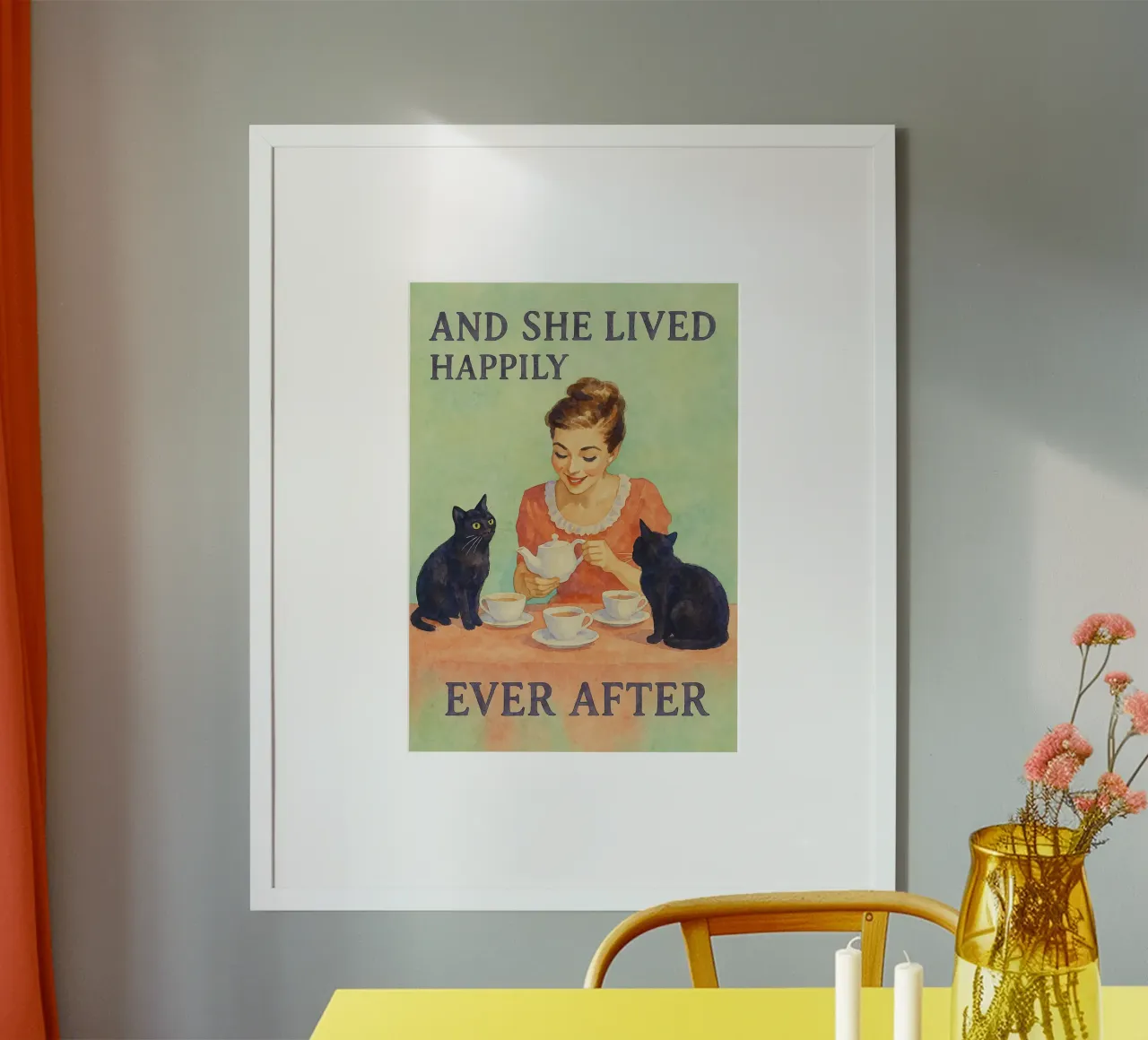 e visse felicemente dopo aver disegnato un gatto poster da Botania