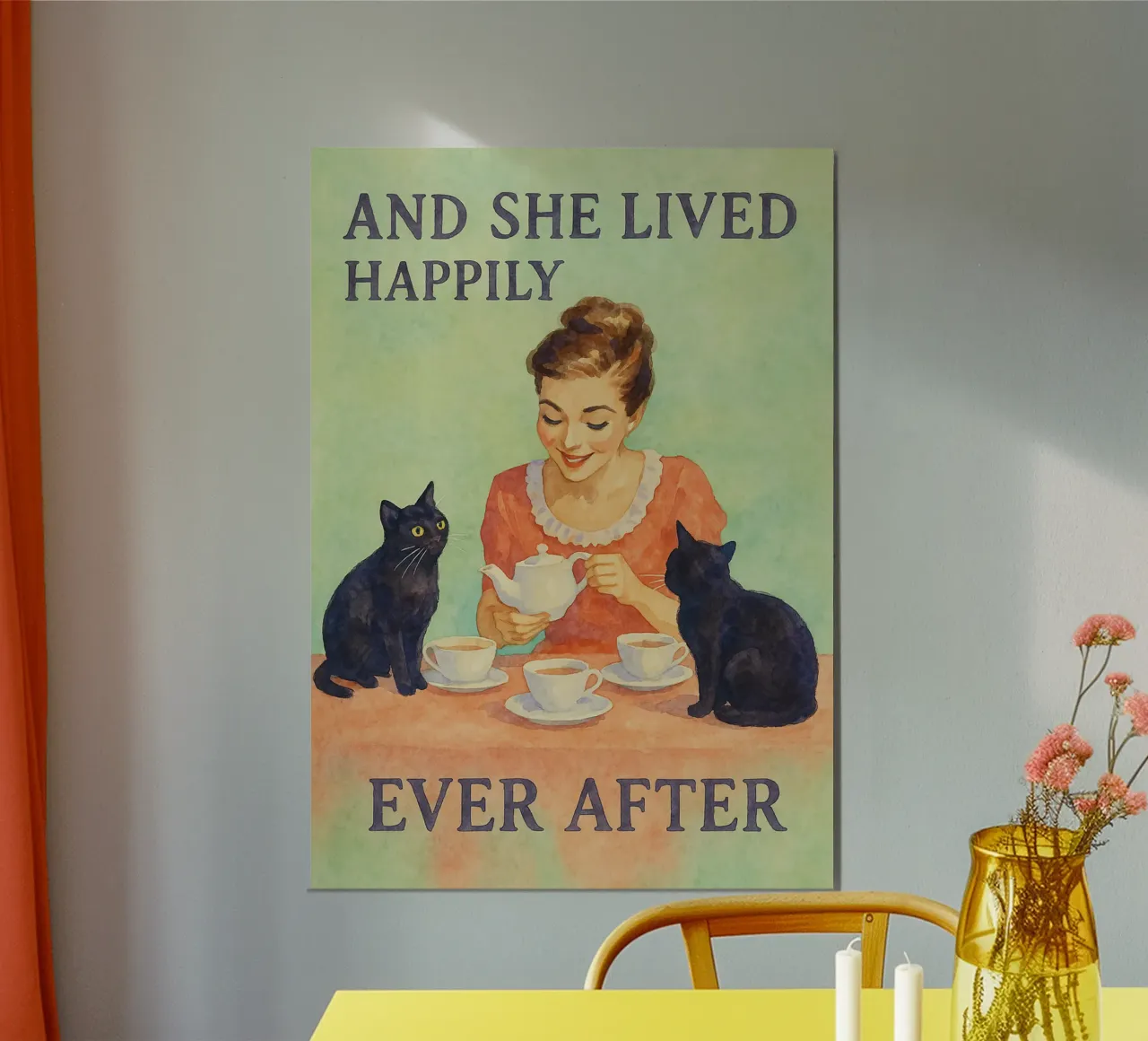 e visse felicemente dopo aver disegnato un gatto poster da Botania