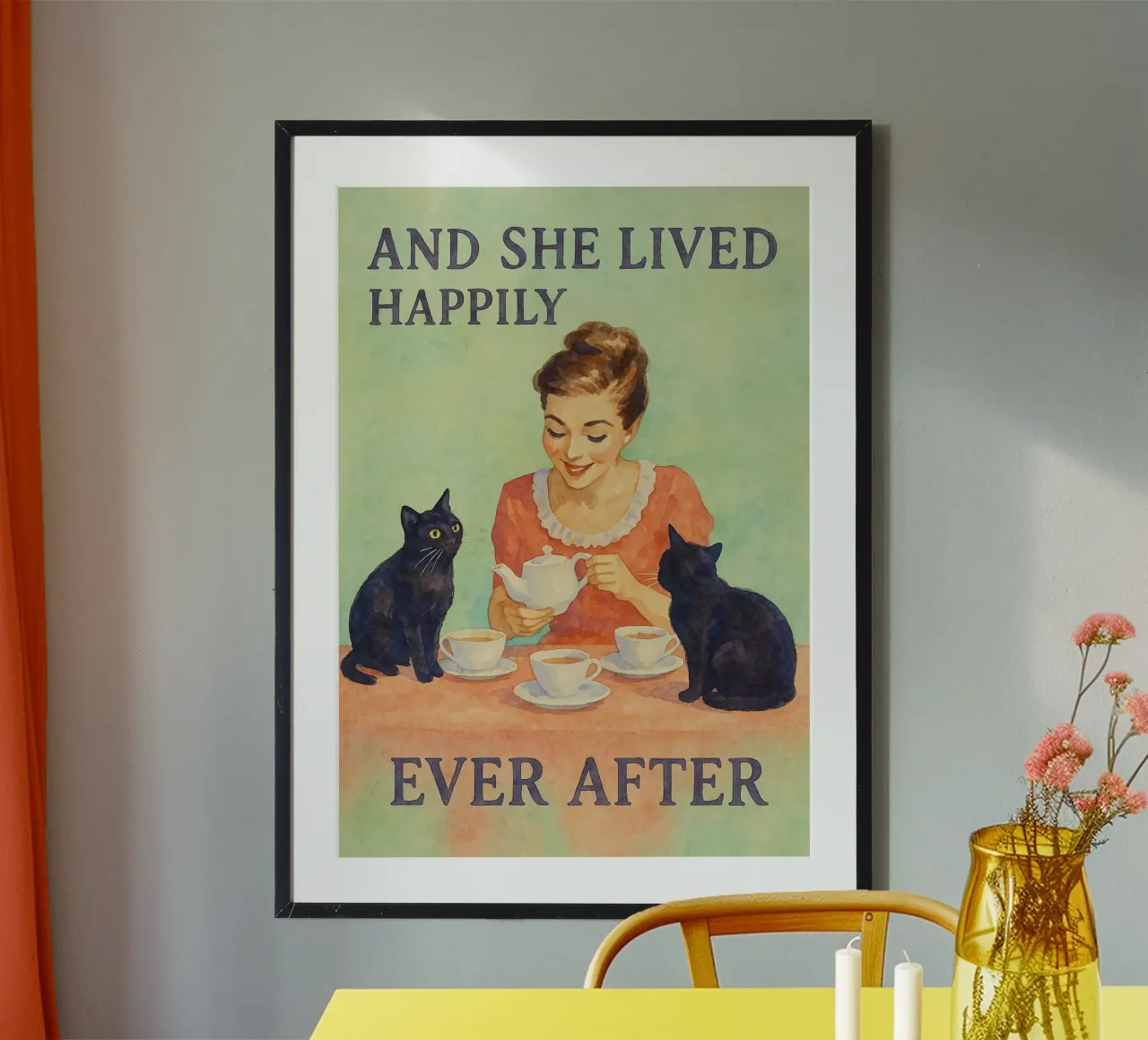 e visse felicemente dopo aver disegnato un gatto poster da Botania
