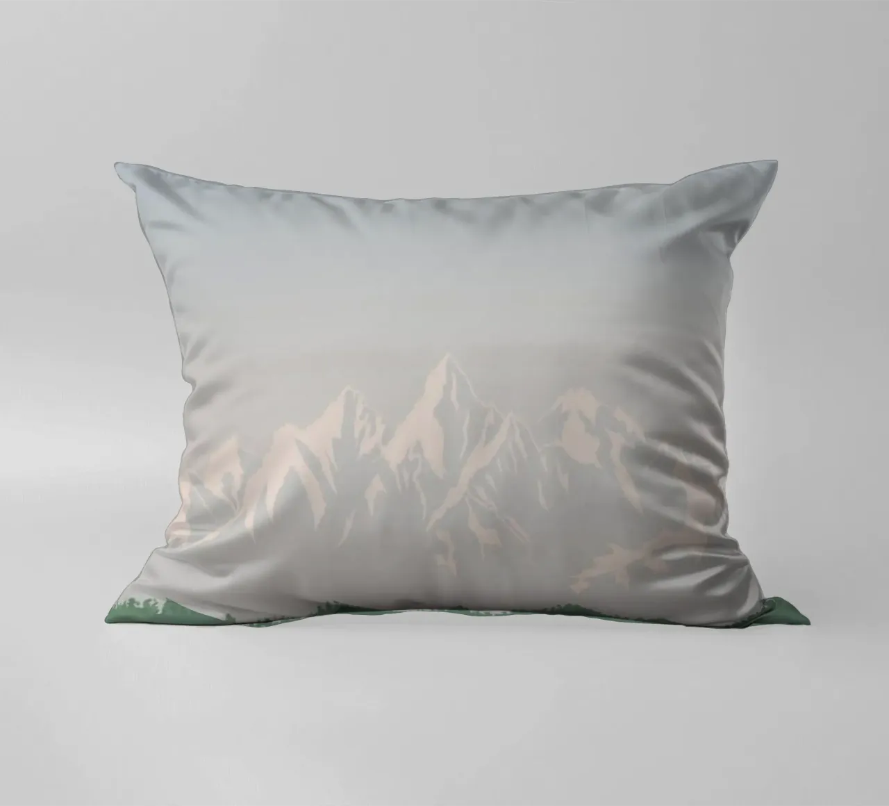 snowcapped peaks tree line cuscino da prindy