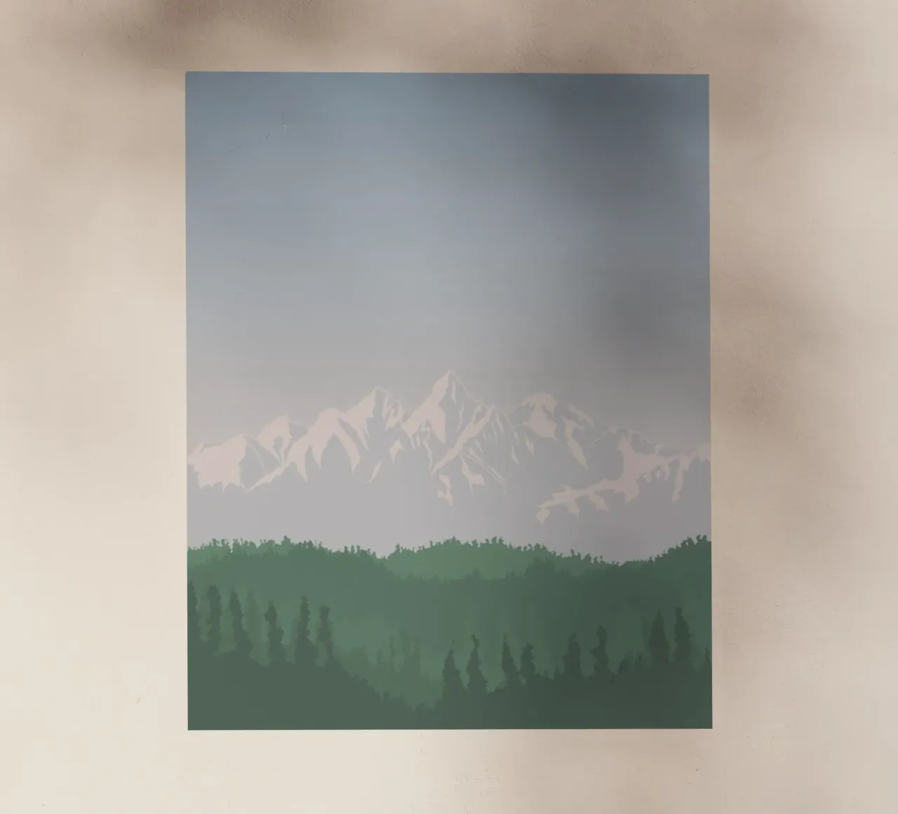 snowcapped peaks tree line pellicola backlit da prindy