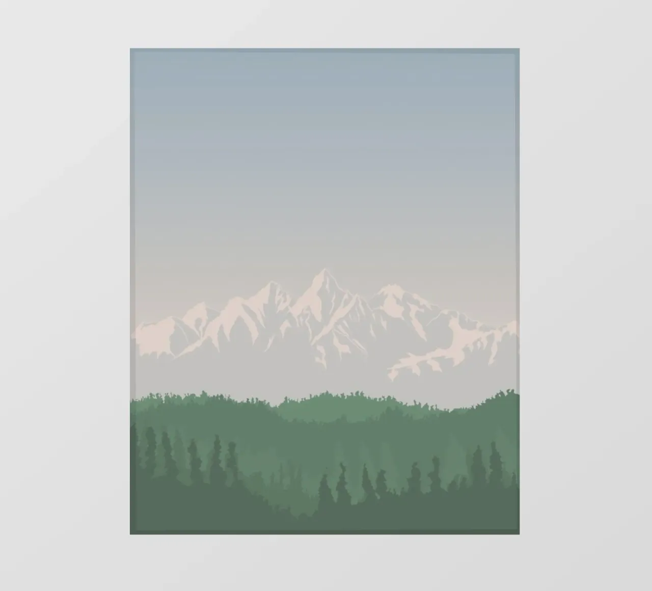 snowcapped peaks tree line pellicola backlit da prindy