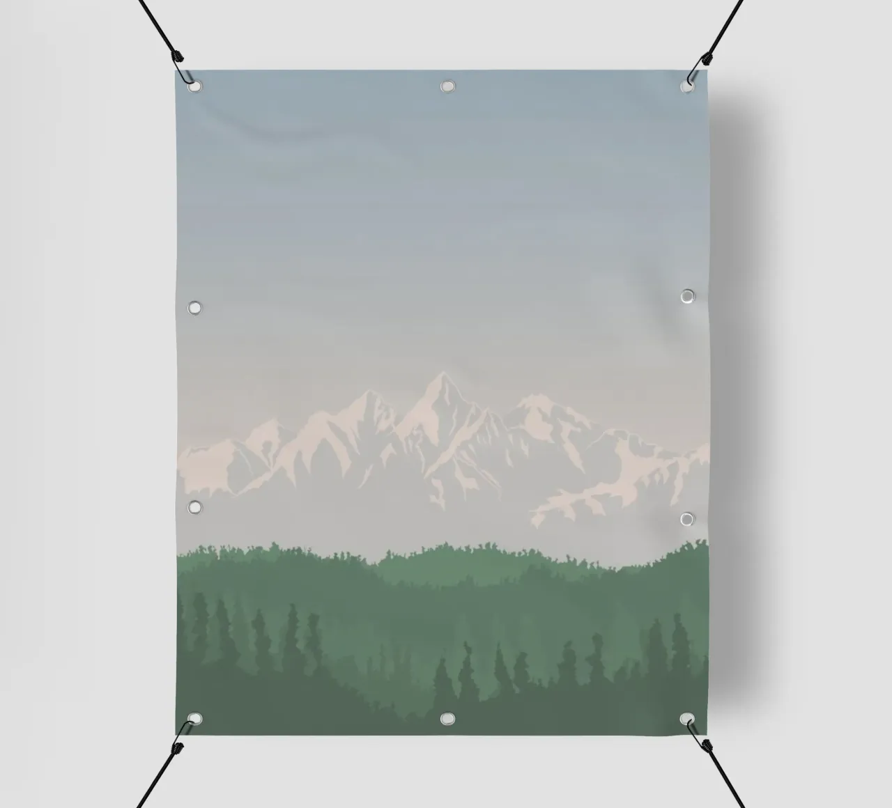 snowcapped peaks tree line telo in pvc da prindy