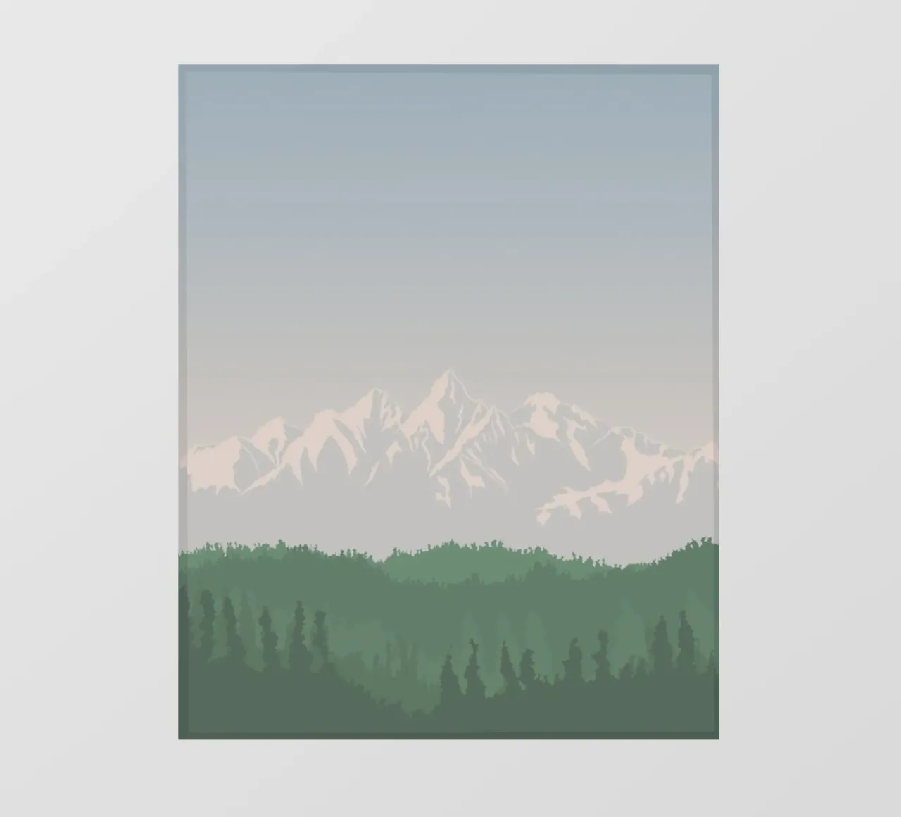 snowcapped peaks tree line telo in pvc da prindy