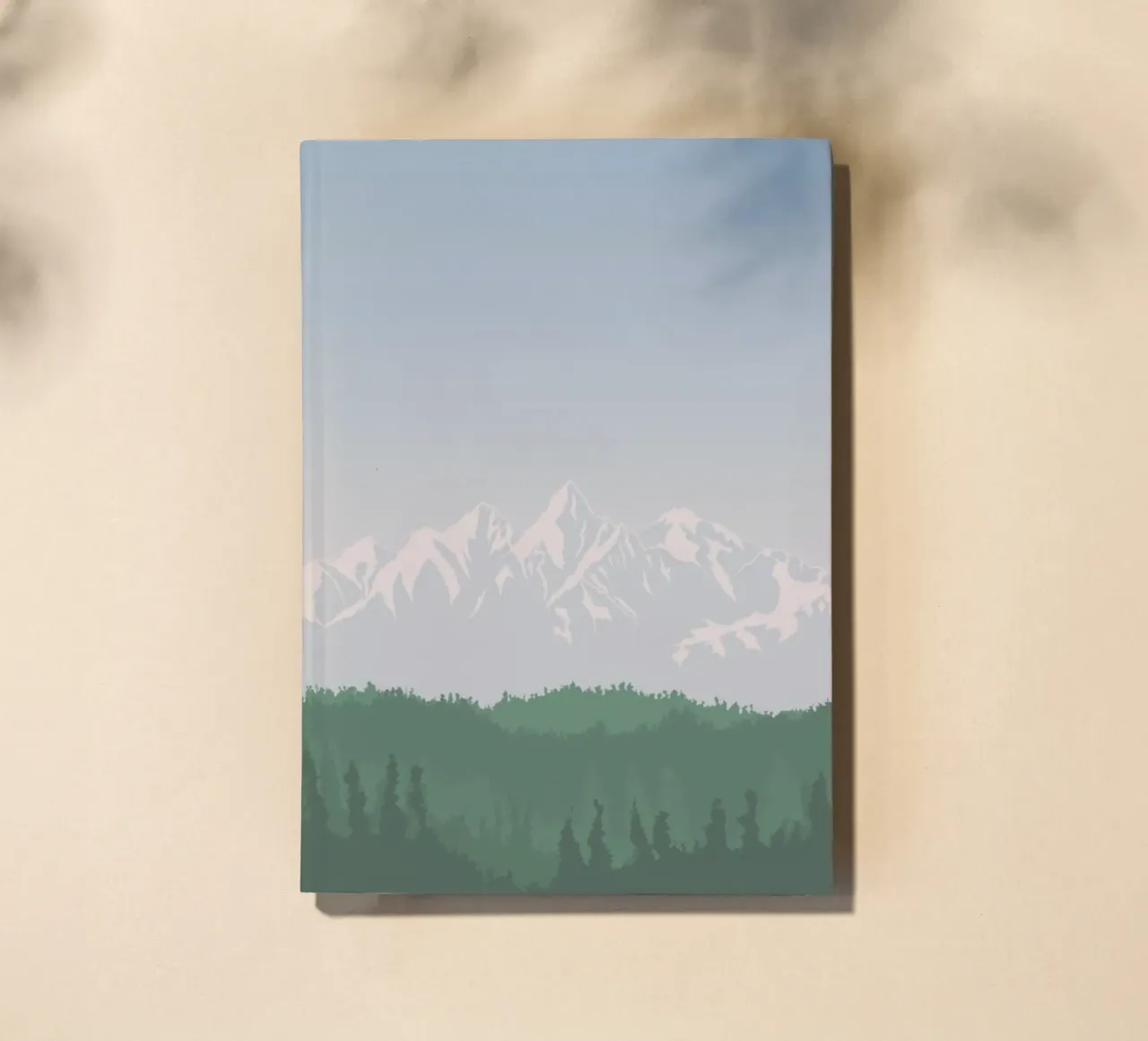 snowcapped peaks tree line notebook by prindy