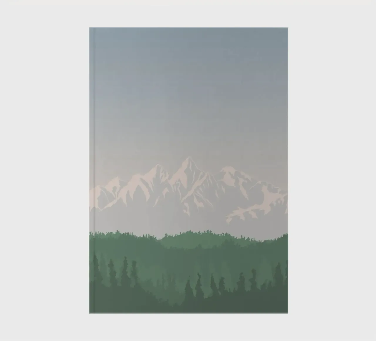 snowcapped peaks tree line notebook by prindy