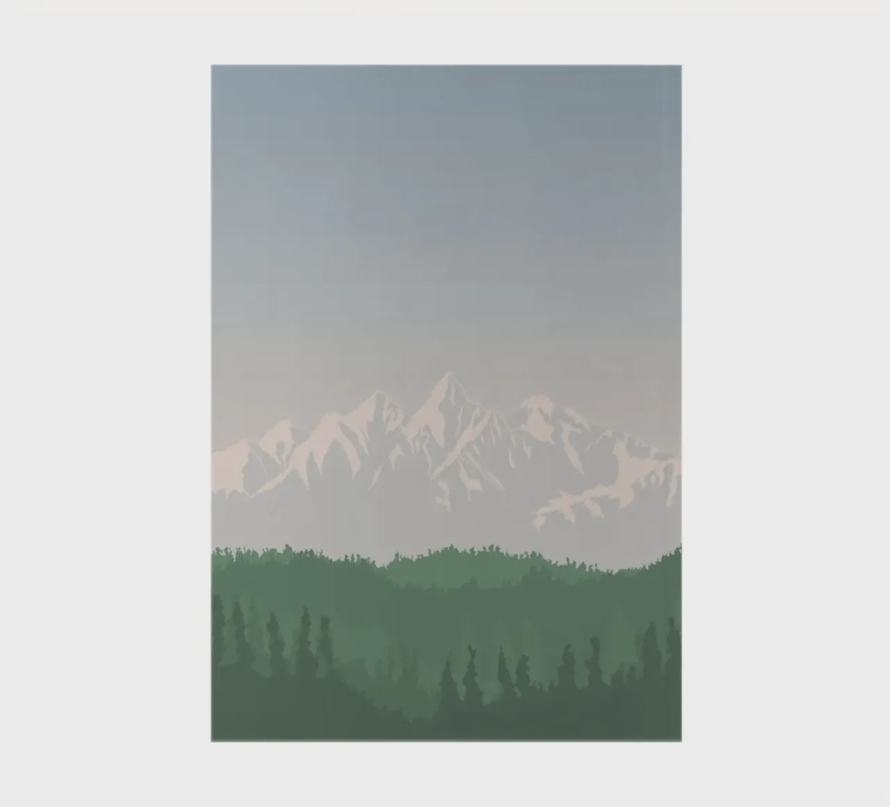 snowcapped peaks tree line notebook by prindy