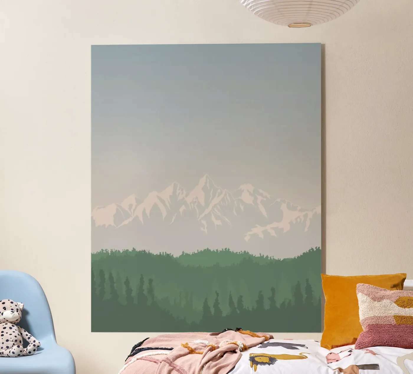 snowcapped peaks tree line plexiglass da prindy