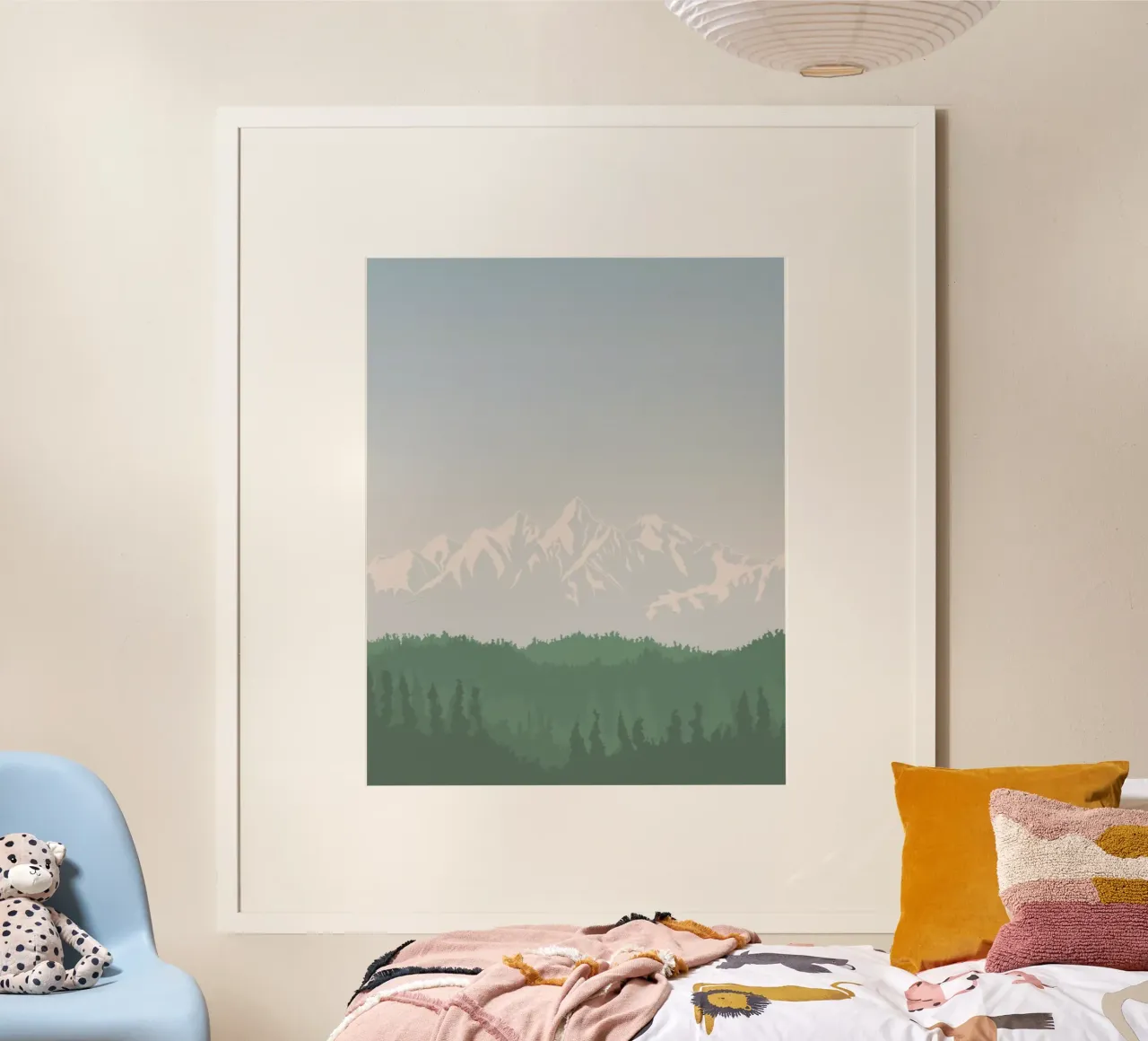 snowcapped peaks tree line carta hahnemühle da prindy