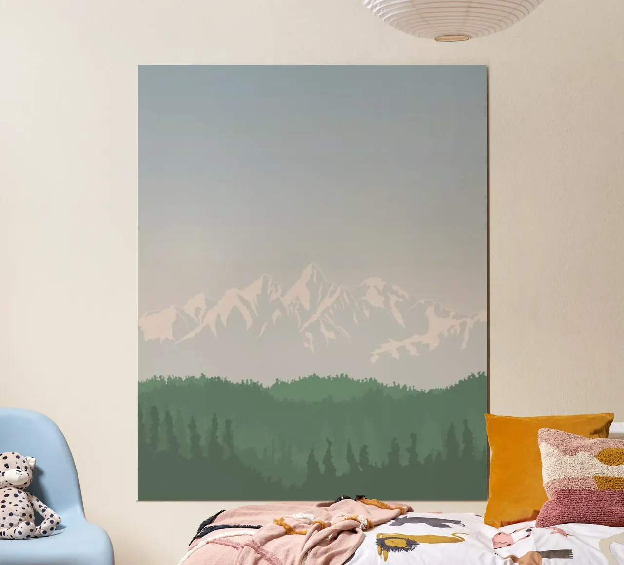 snowcapped peaks tree line carta hahnemühle da prindy