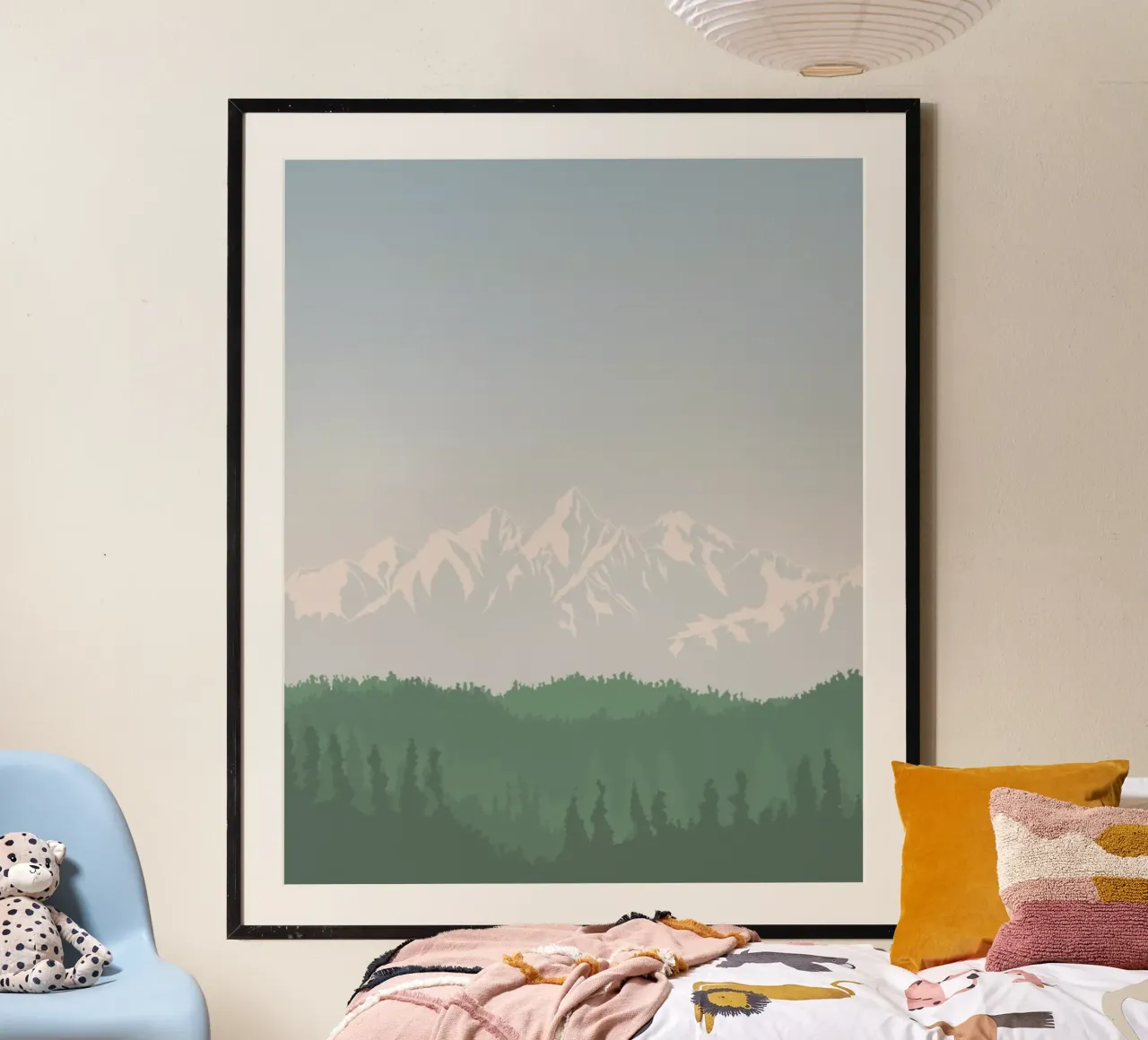 snowcapped peaks tree line carta hahnemühle da prindy