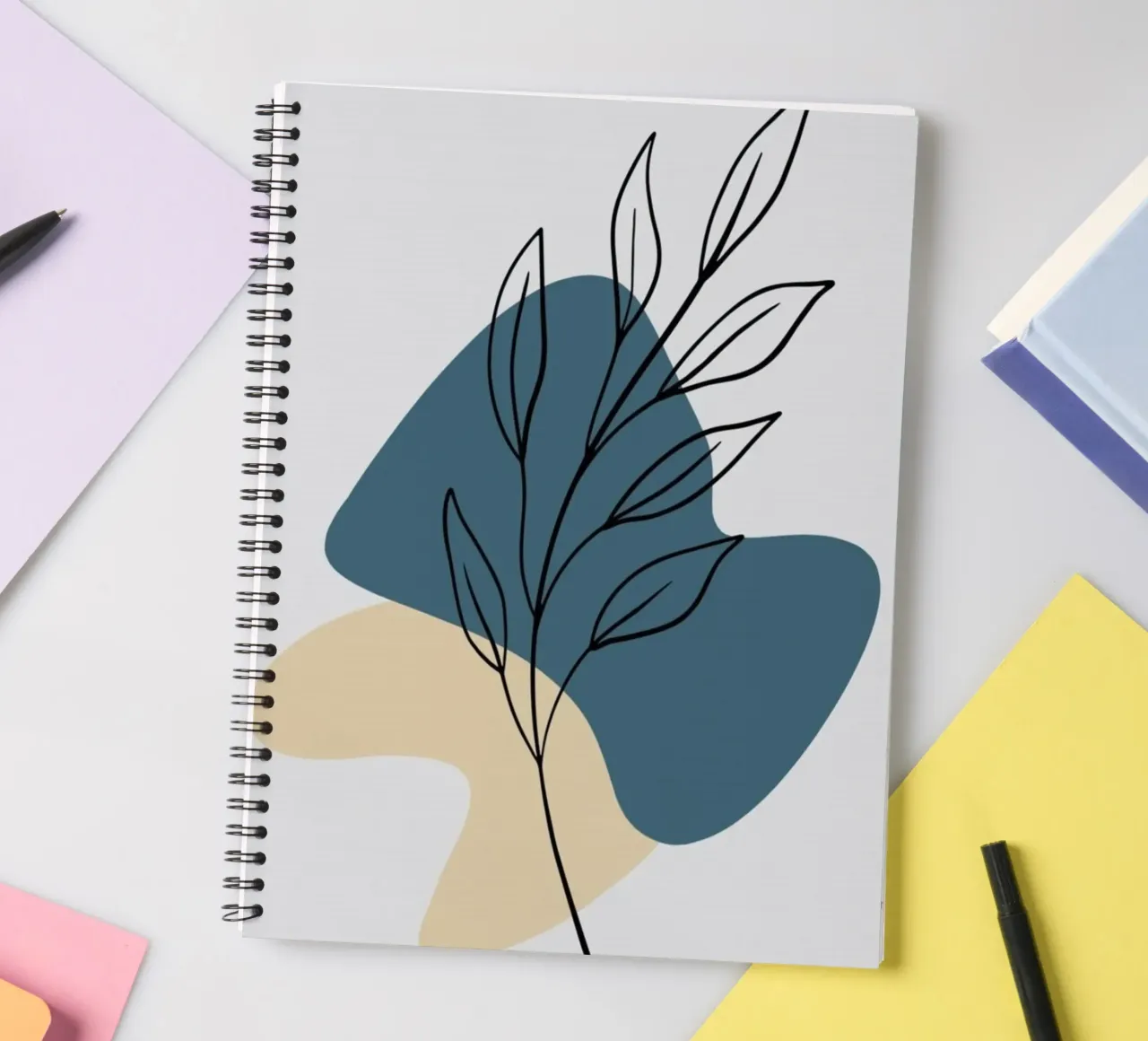 minimalist line drawing design diario ad anelli da prindy