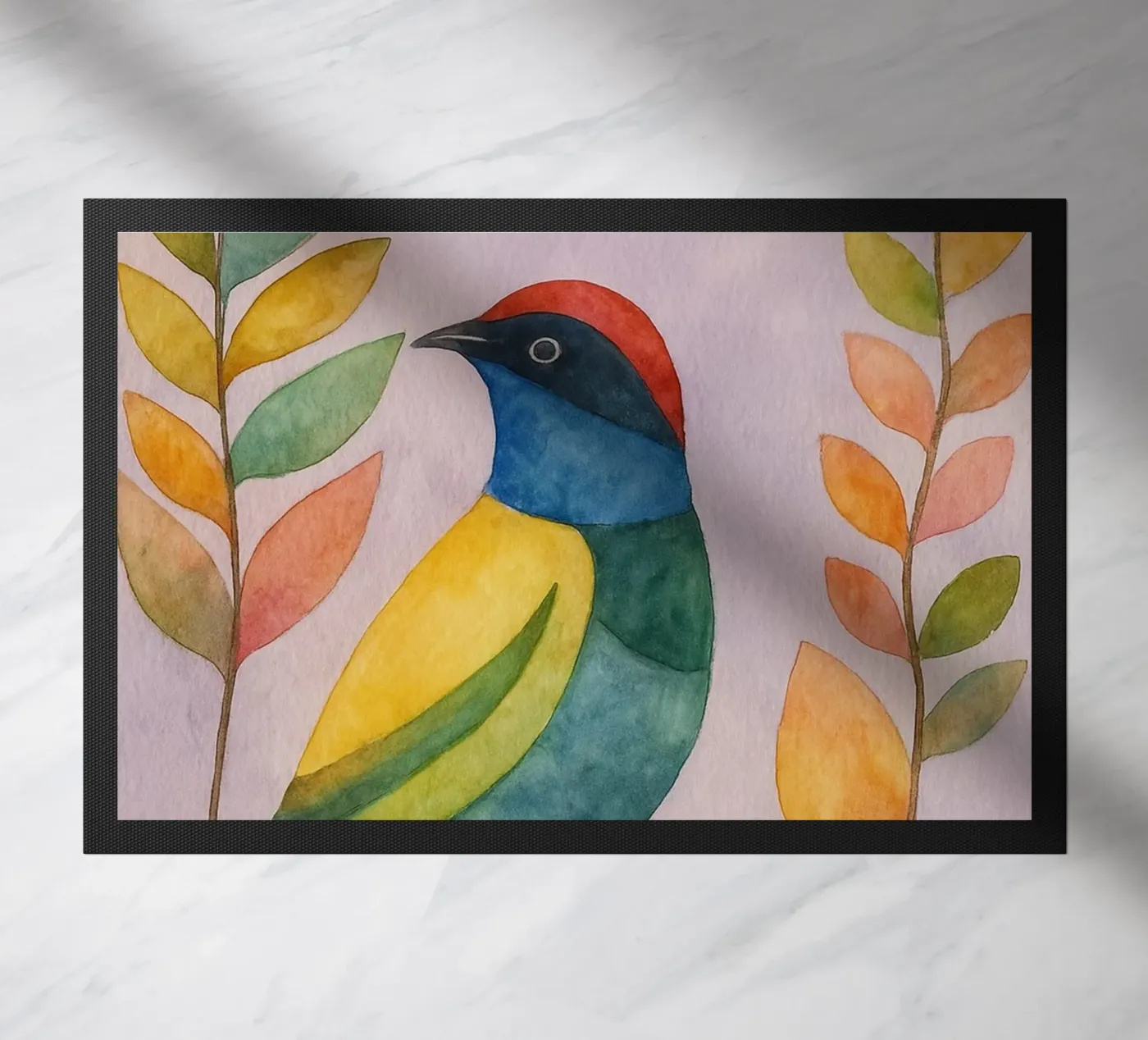 bird drawing doormat by Botania