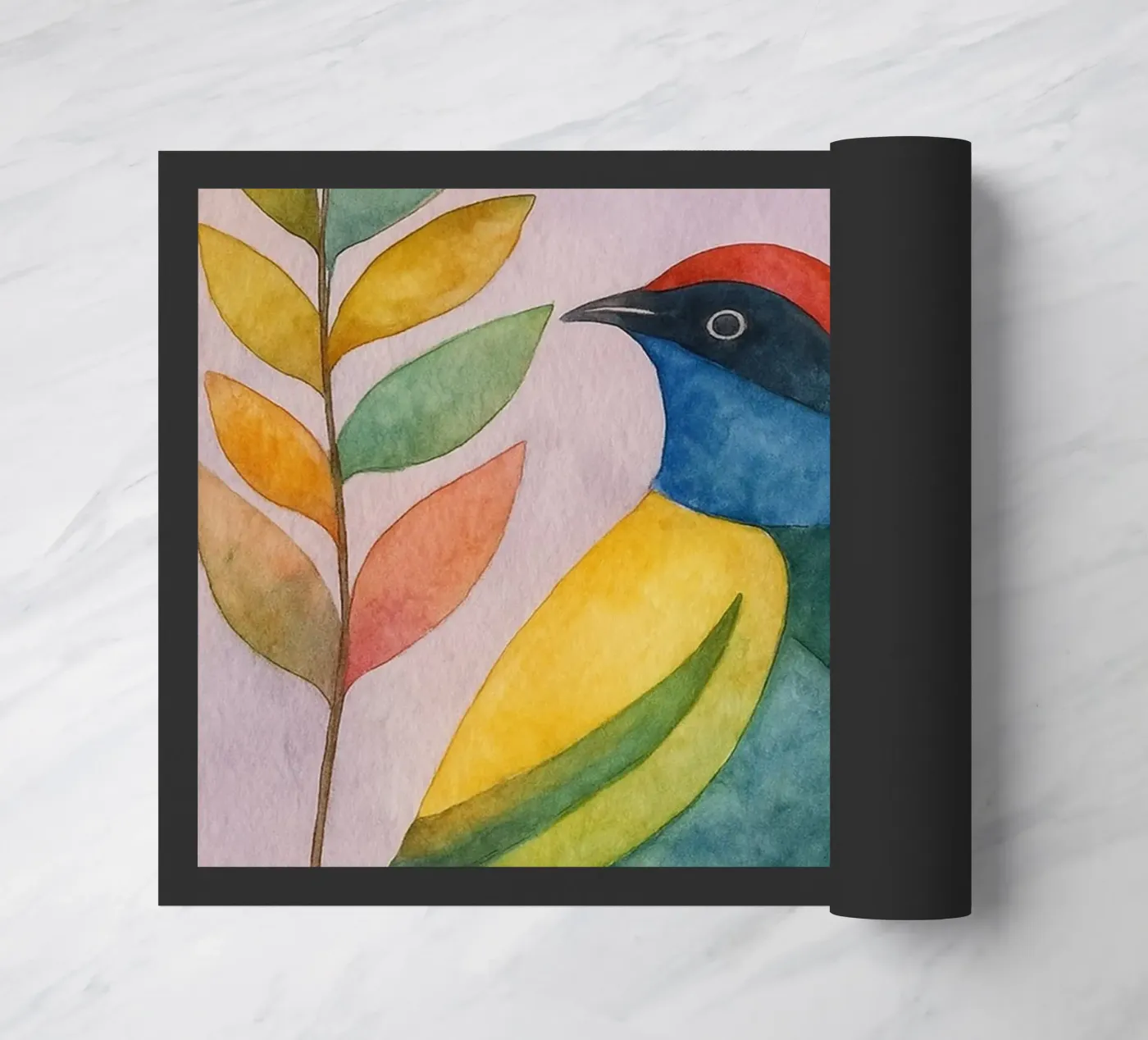 bird drawing doormat by Botania
