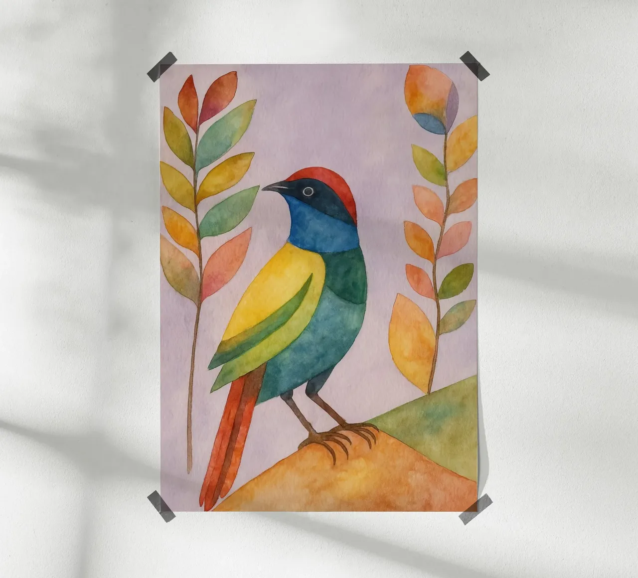 disegno di uccelli poster da Botania