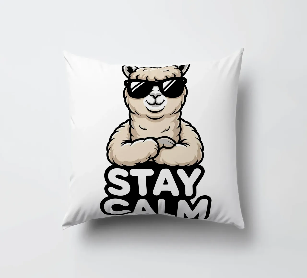 Stay Calm Alpaka cuscino da Shirtfantastisch
