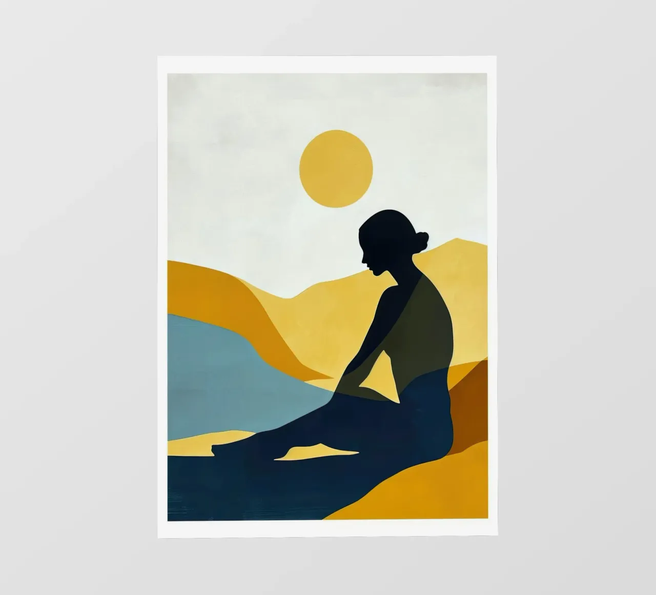 Silhouette di donna, minimalismo 1 pellicola backlit da Blue Water