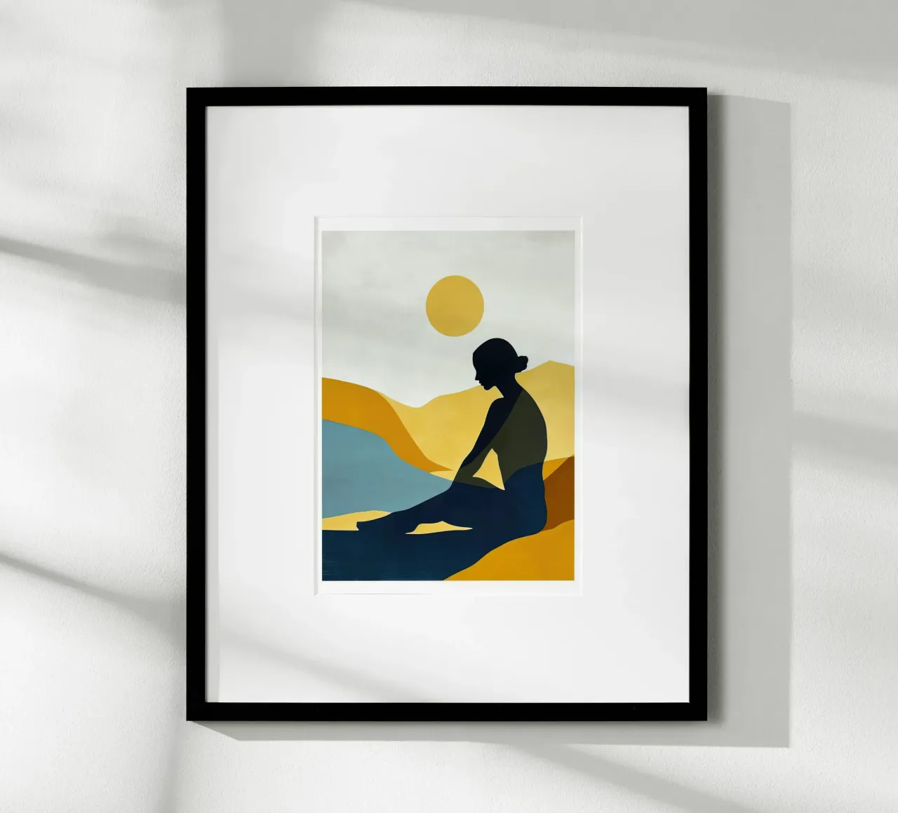 Silhouette di donna, minimalismo 1 carta hahnemühle da Blue Water