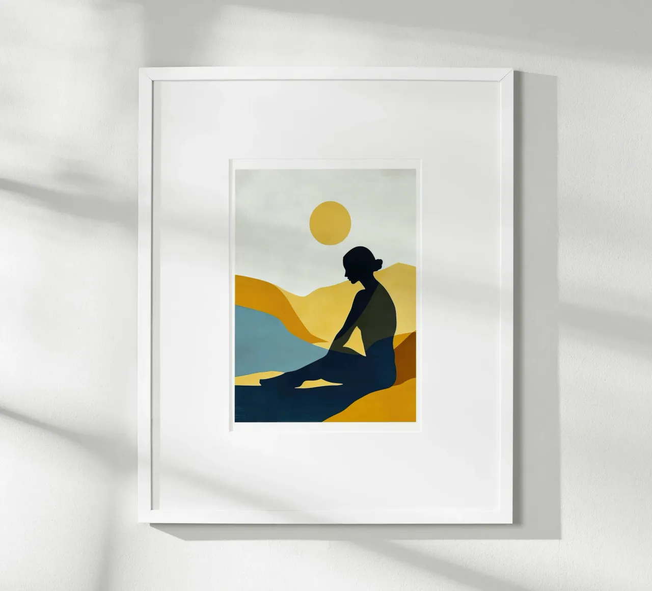 Silhouette di donna, minimalismo 1 carta hahnemühle da Blue Water