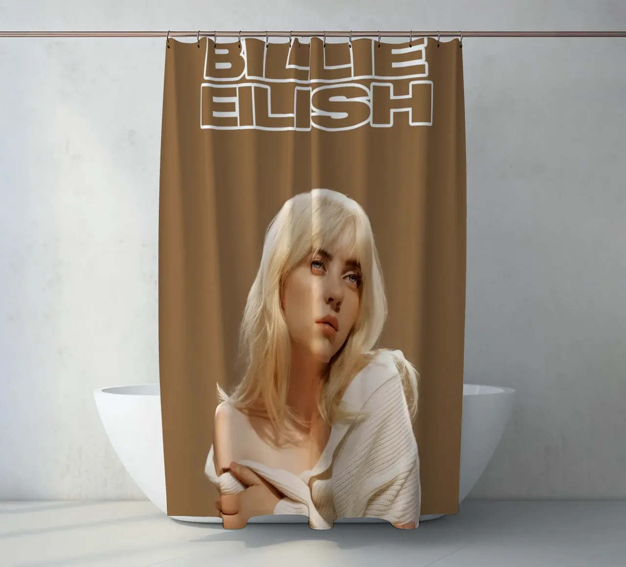 Billie Eilish print 52 shower curtain by AudioLibrary