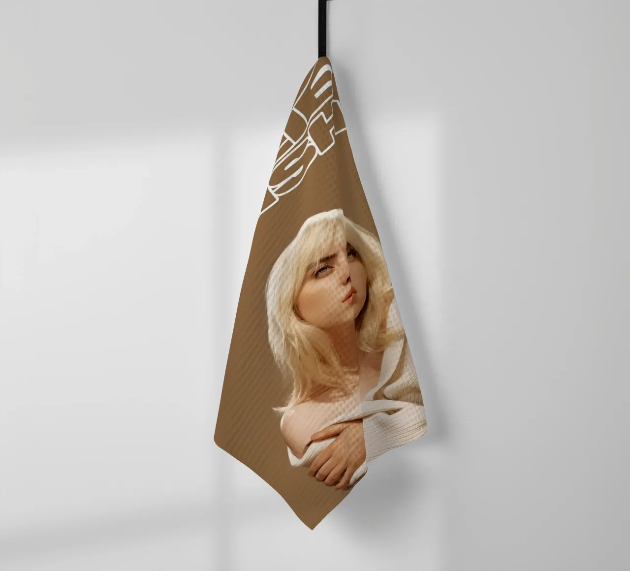 Billie Eilish print 52 tea towel by AudioLibrary