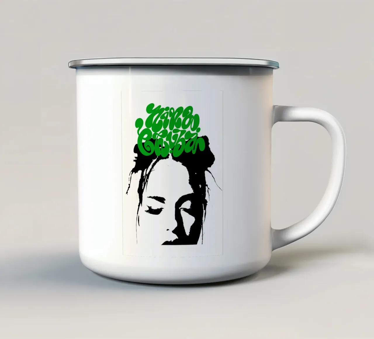 Nina Chuba-print 77 emaille mok van AudioLibrary