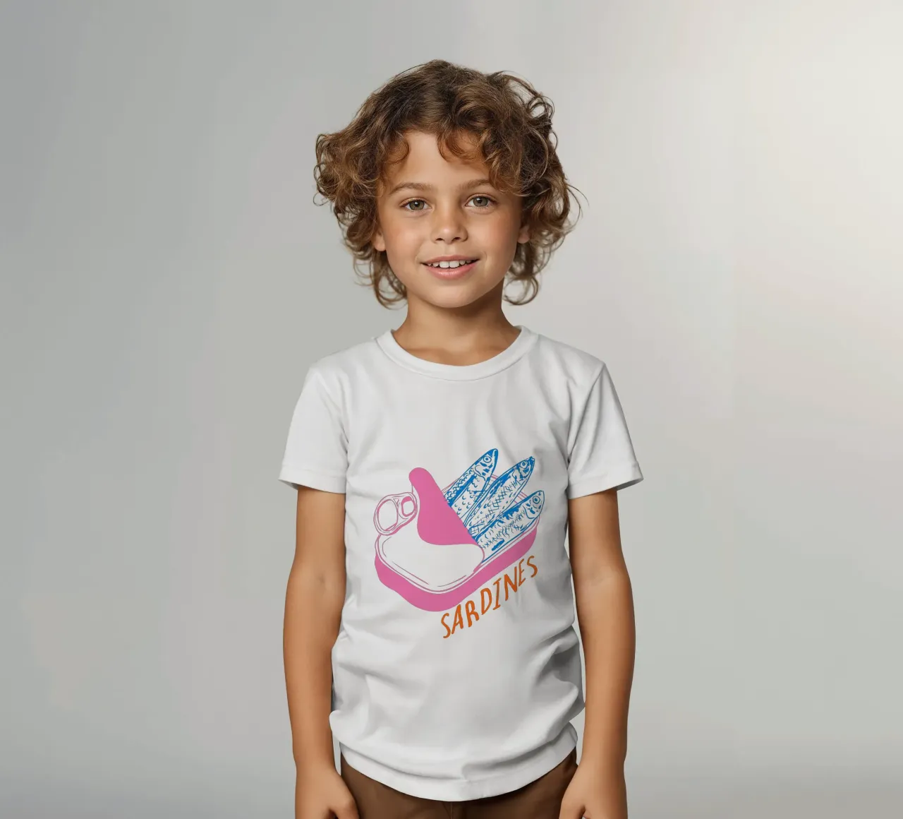 Pastel Sardine Can - Retro Minimalist Food Art kids t-shirt by EDMPROJECT