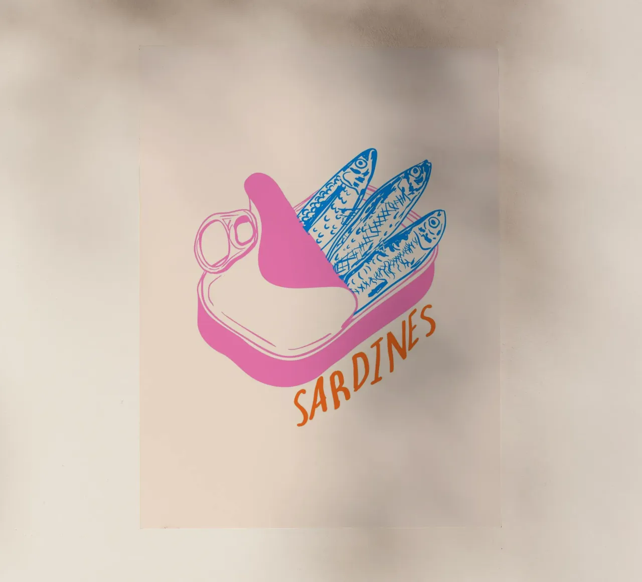 Pastel Sardine Can – Retro Minimalist Food Art pellicola backlit da EDMPROJECT