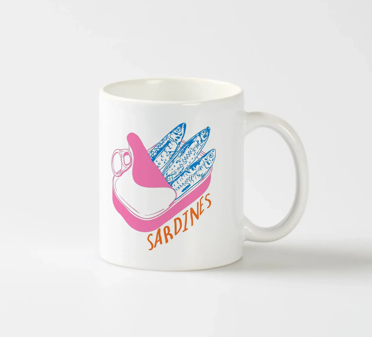 Pastel Sardine Can – Retro Minimalist Food Art tazza in ceramica da EDMPROJECT
