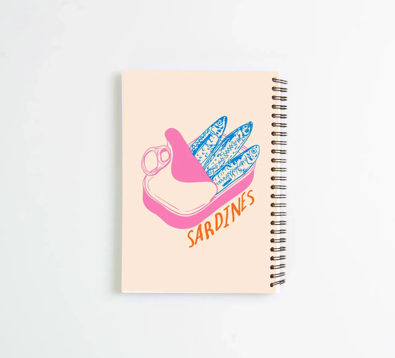 Pastel Sardine Can - Retro Minimalist Food Art spiral notebook by EDMPROJECT