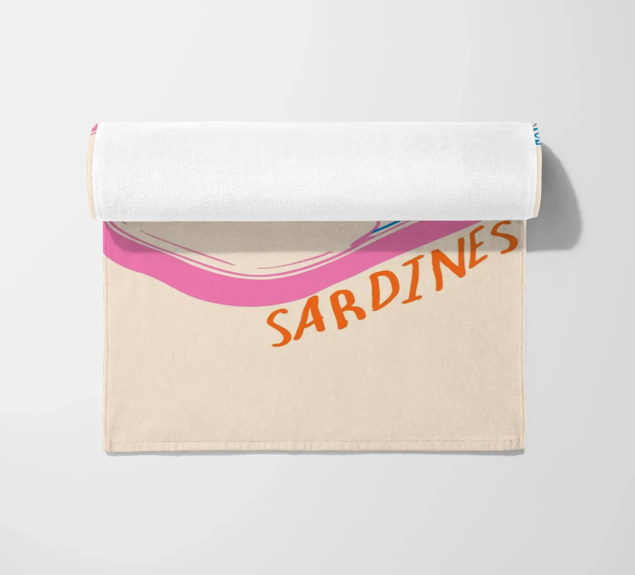Pastel Sardine Can – Retro Minimalist Food Art telo mare da EDMPROJECT