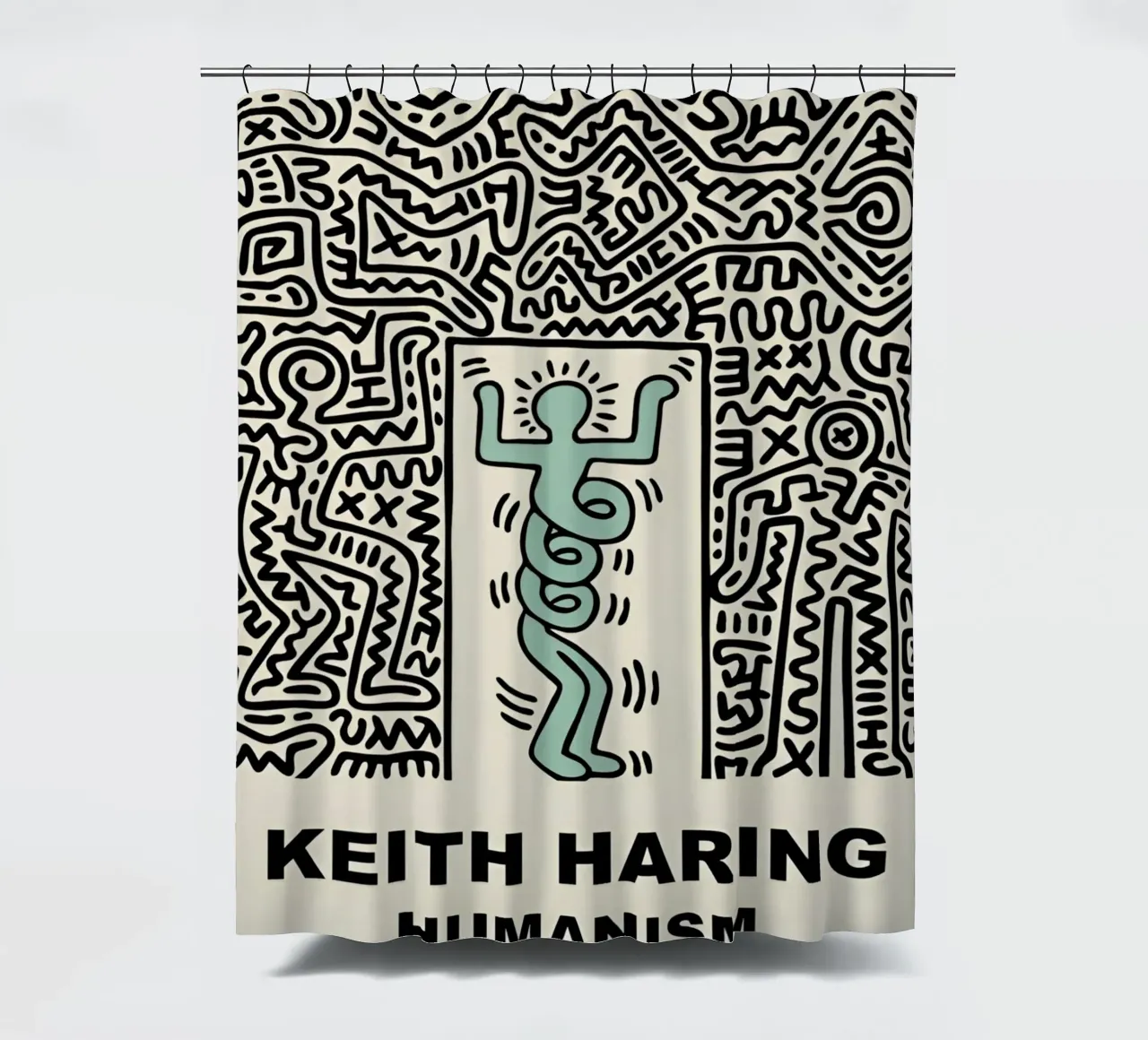 Keith Haring - Artist douchegordijn van Deepness