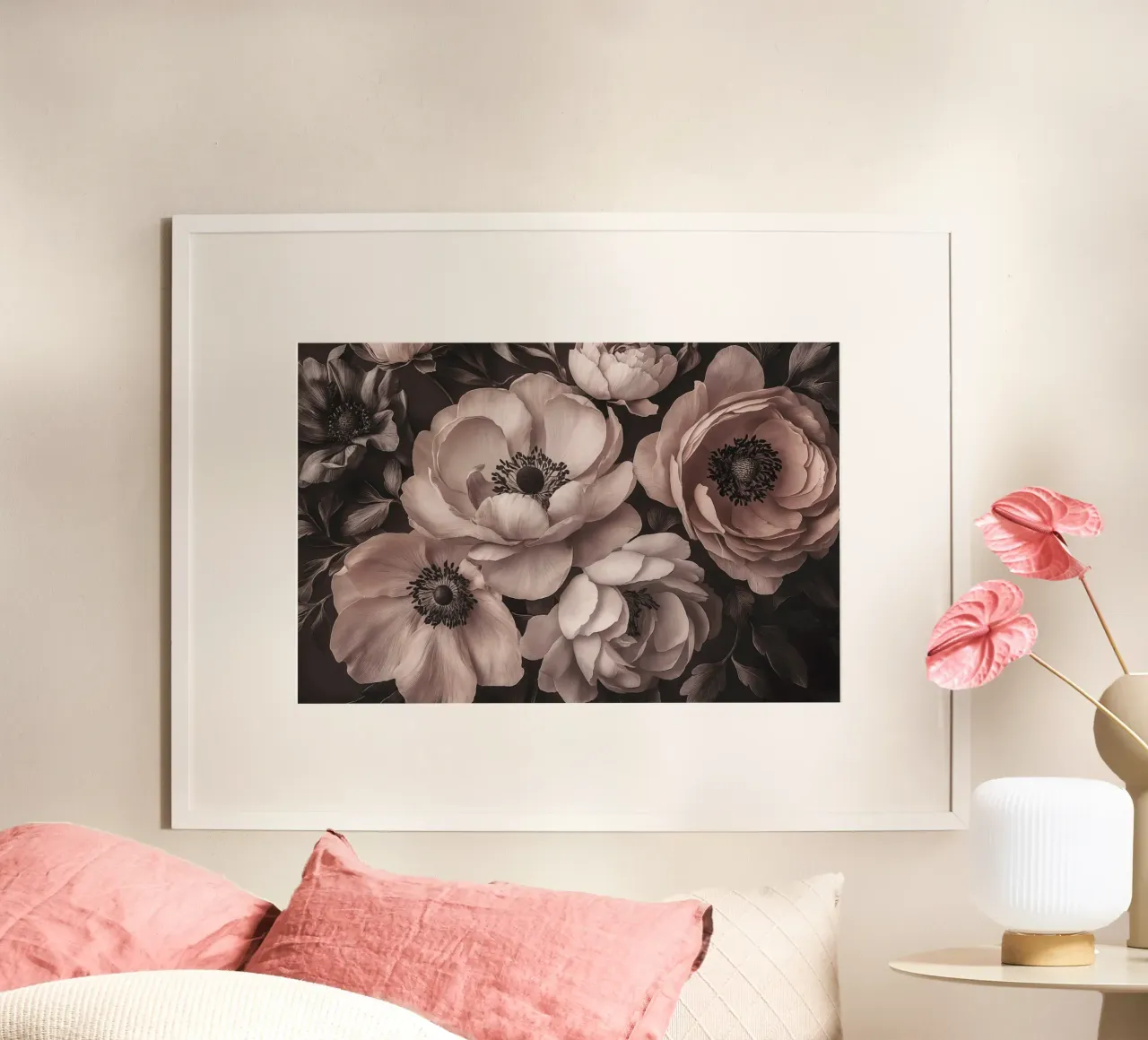 Antiker Blumenschmuck Pastellrosa Poster von Andrea Haase Floral Passion