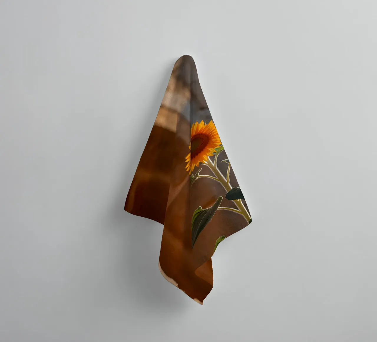 Vibrating sunflower on a hot stone wall towel by Casa Limon