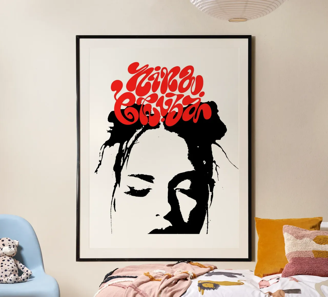 Nina Chuba red poster with aluminum frame by AudioLibrary