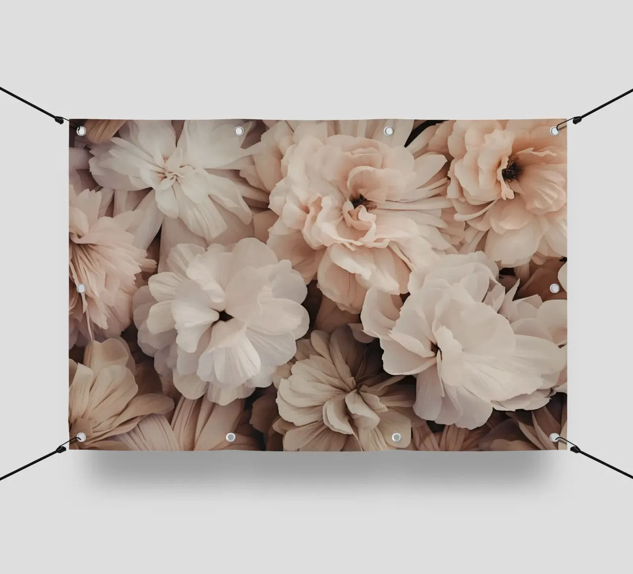 Romanticismo floreale nostalgico Avorio Pesca telo in pvc da Andrea Haase Floral Passion