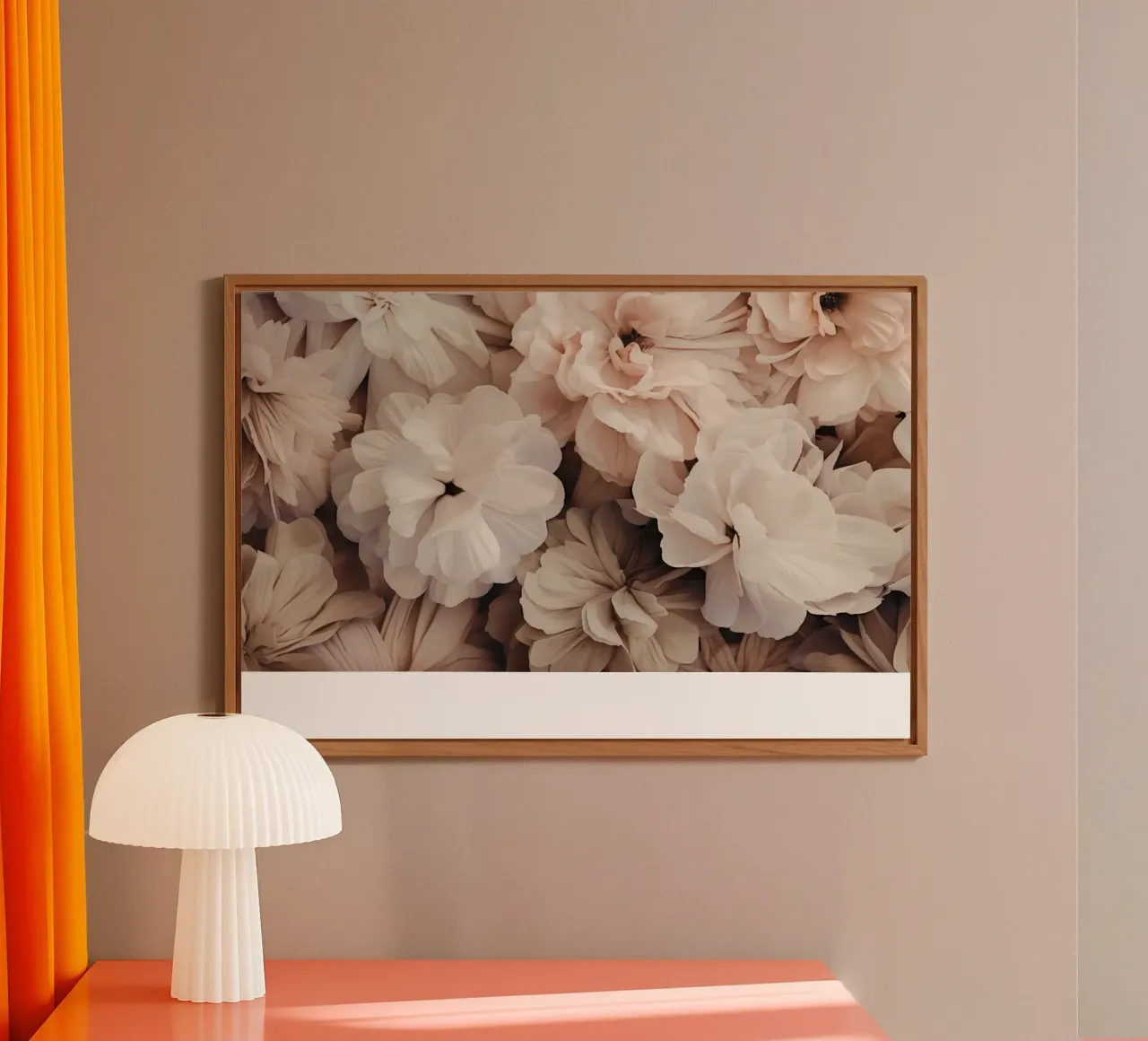 Romanticismo floreale nostalgico Avorio Pesca alluminio dibond da Andrea Haase Floral Passion