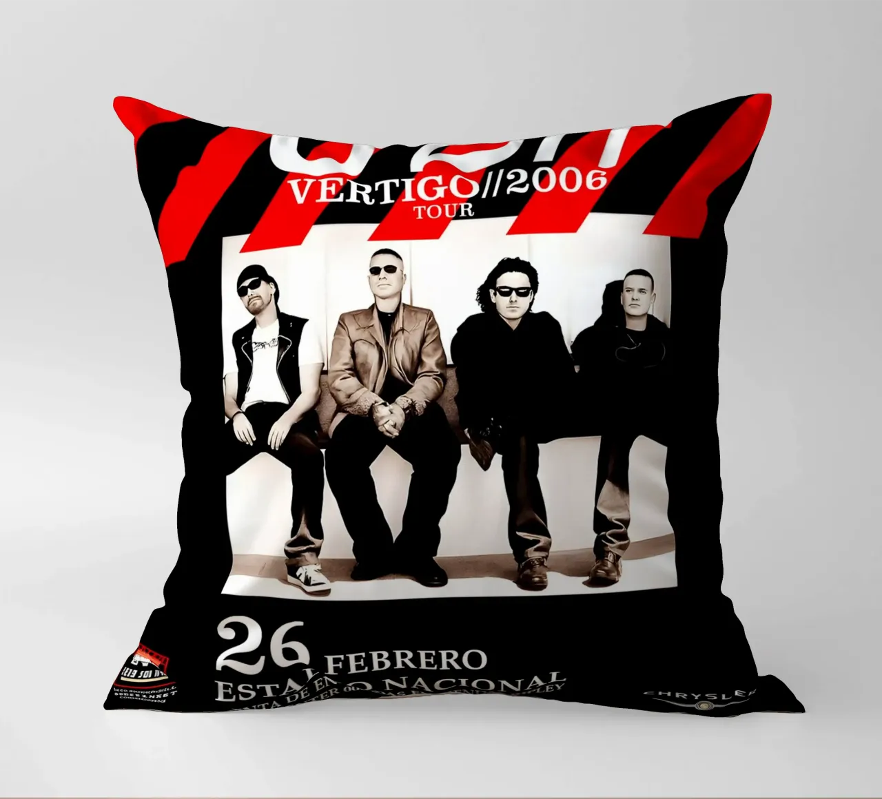 U2 Vertigo 2005 Sold Out CONCERT Tour decorative cushion by DGUnder