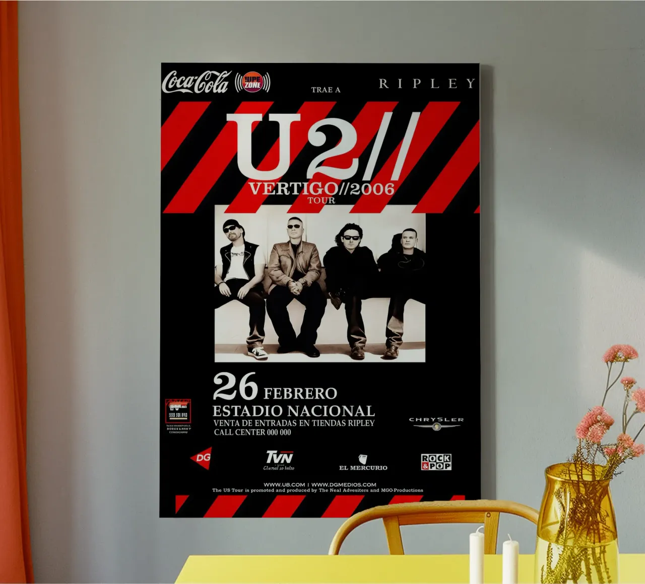 U2 Vertigo 2005 Sold Out CONCERT Tour canvas by DGUnder