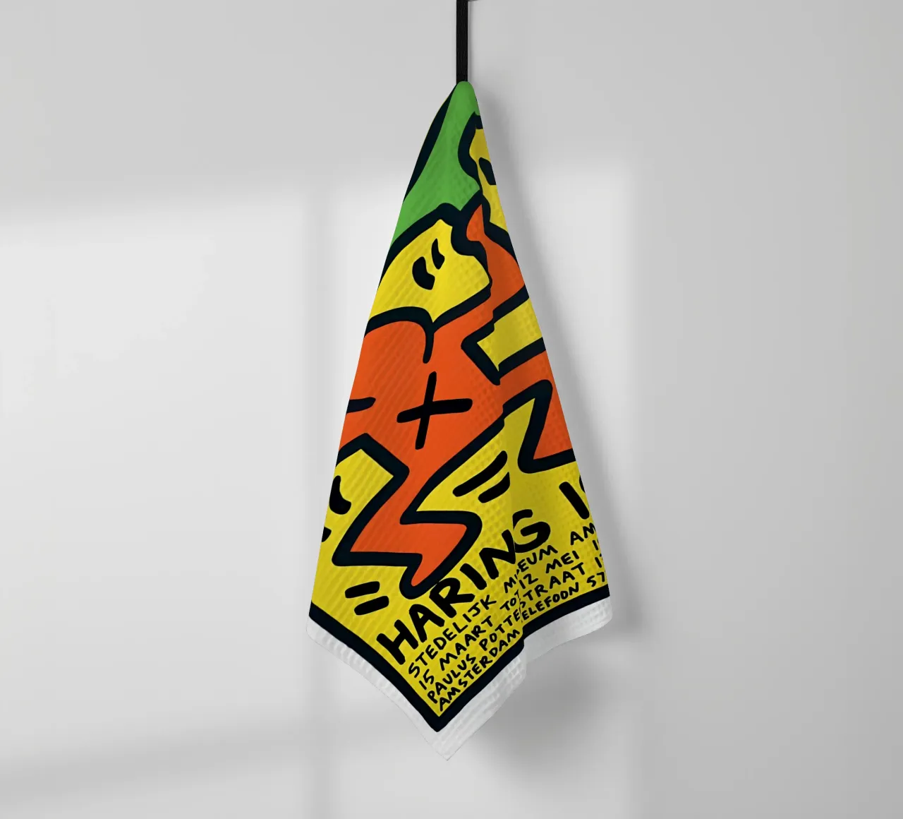 Keith Haring - Artist Painting tea towel by Deepness