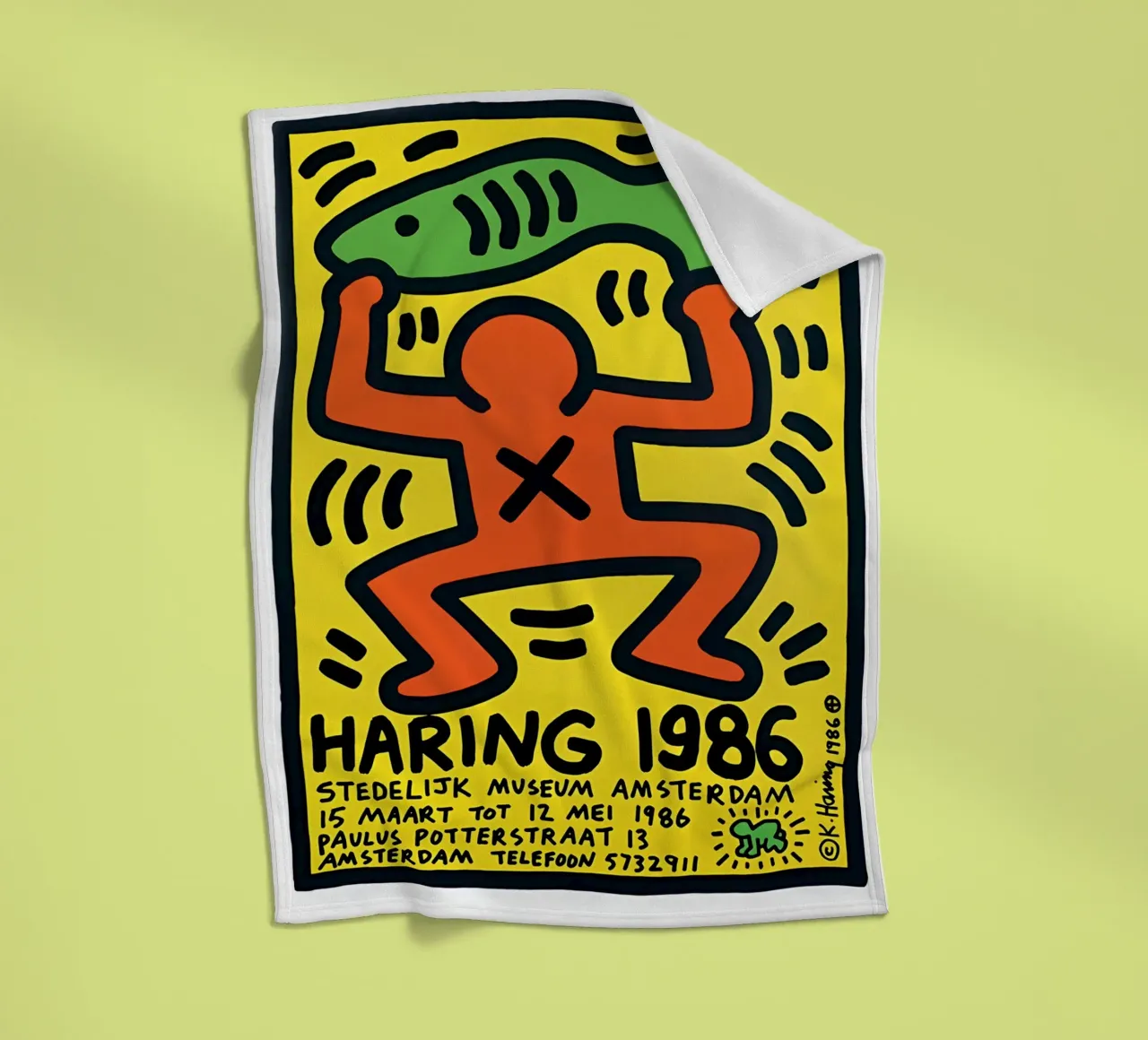 Keith Haring - Artist Painting coperta in pile da Deepness