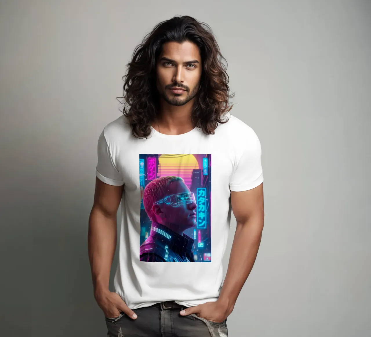 Eminem - Cyber Punk art style t-shirt by Lembayung art