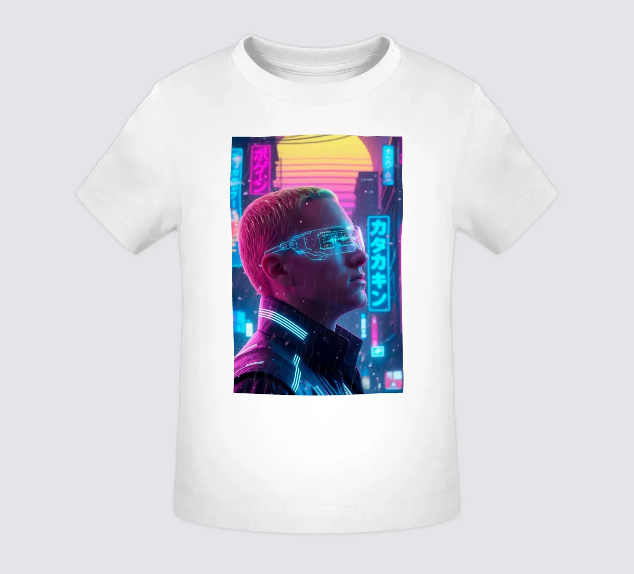 Eminem - Cyber Punk art style baby t-shirt by Lembayung art